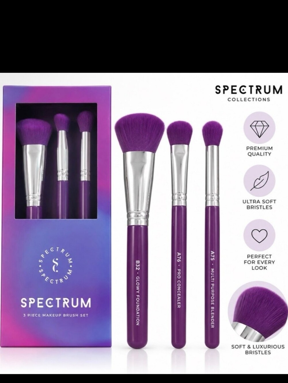 SPECTRUM 3 Piece Makeup Brush Set